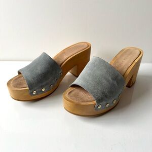 Veronica Beard Hannalee Platform Slide Clog Sandals in Blue Size 8M